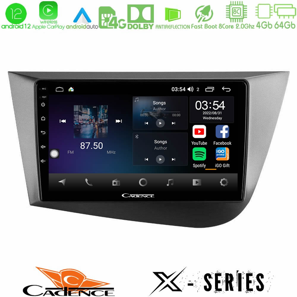 bizzar_x_st0839 Cadence X Series Seat Leon 8core Android12 4+64GB Navigation Multimedia Tablet 9" - Image 1