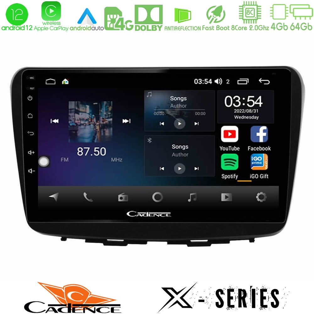 cadence_x_sz0513 Cadence X Series Suzuki Baleno 2016-2021 8core Android12 4+64GB Navigation Multimedia Tablet 9" - Image 1