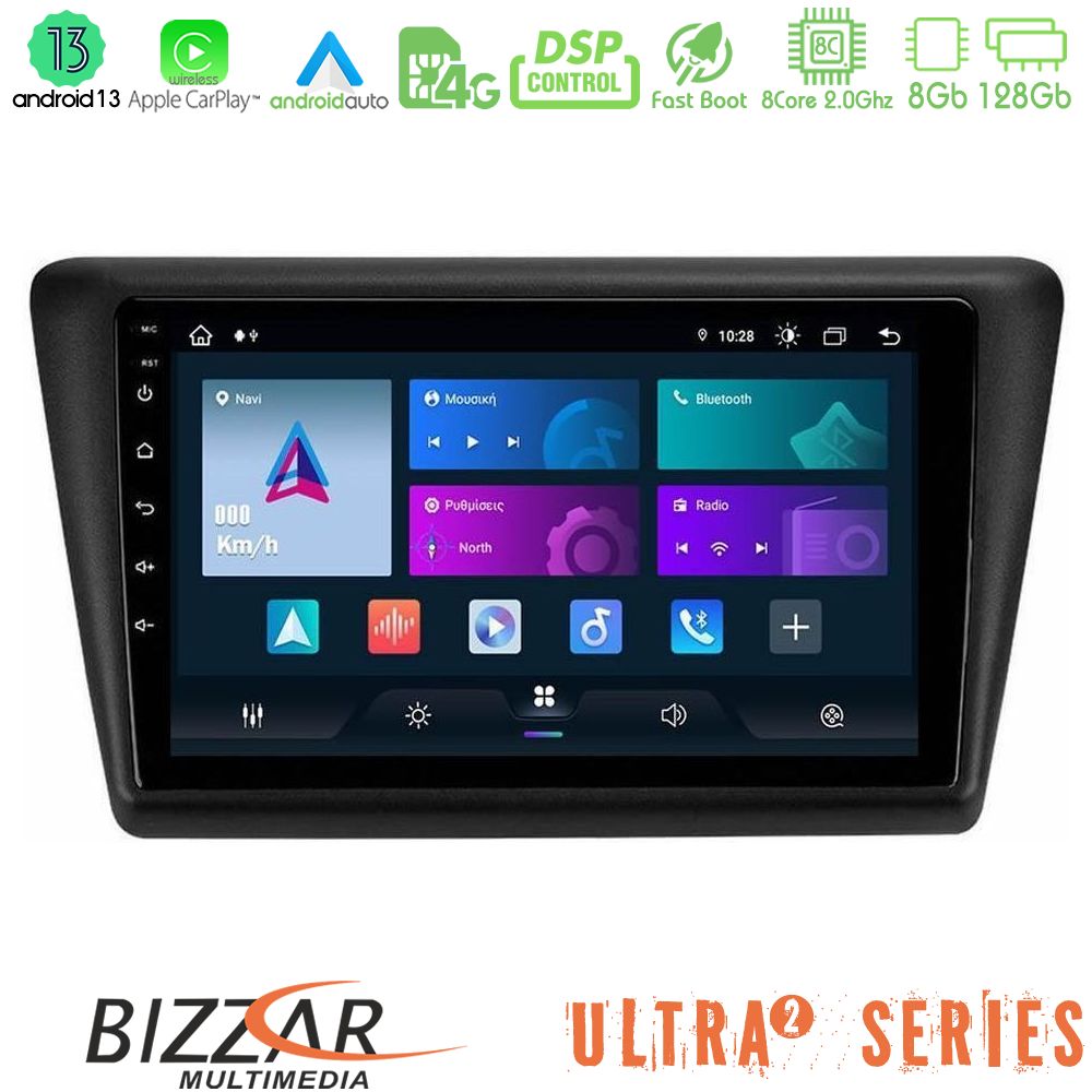 bizzar_ul2_sk1067 Bizzar ULTRA Series Skoda Rapid 2013-2017 8core Android13 8+128GB Navigation Multimedia Tablet 9" - Image 1