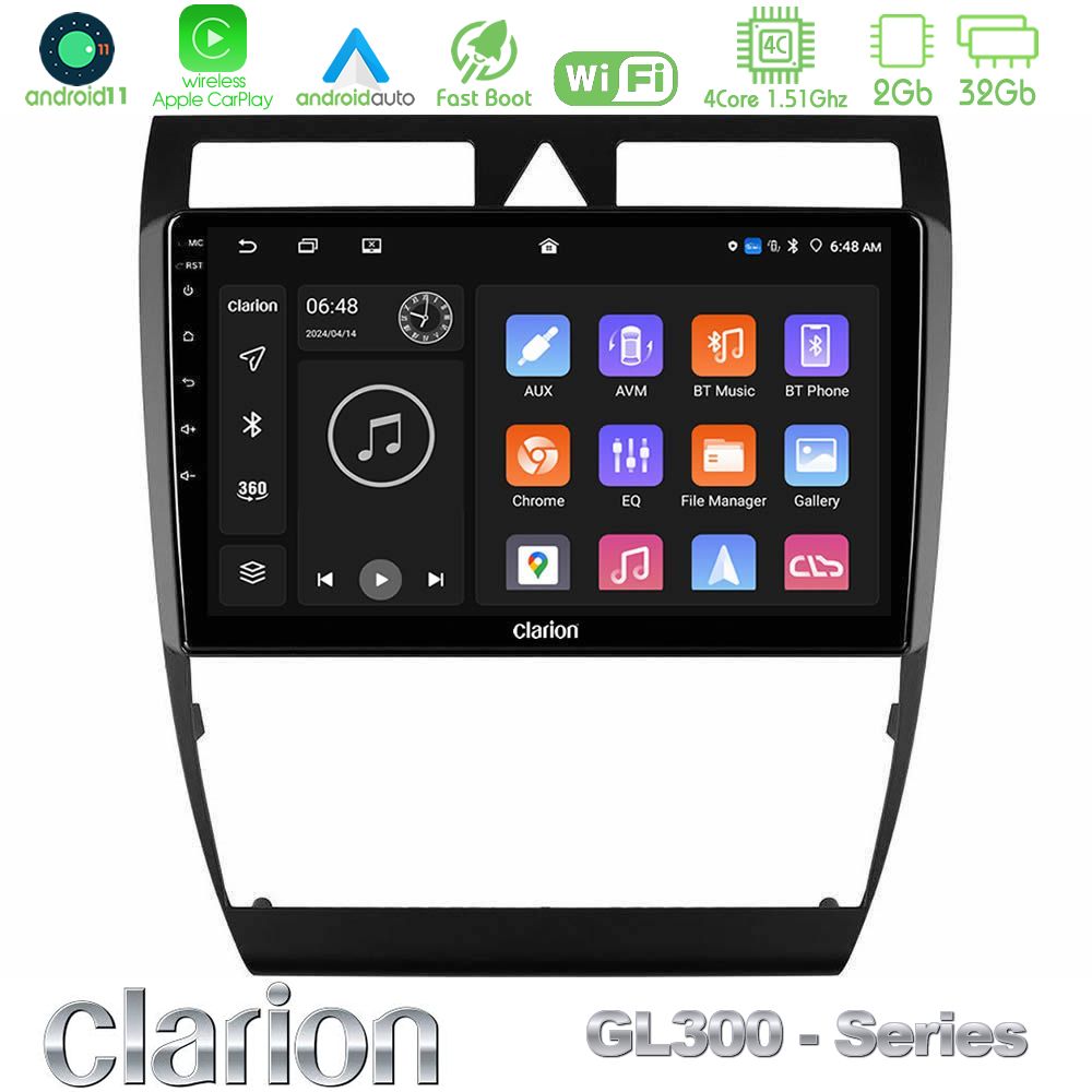 clarion_gl3_au0857 Clarion GL300 Series 4Core Android11 2+32GB Audi A6 (C5) 1997-2004 Navigation Multimedia Tablet 9" Με Carplay & Android Auto - Image 1