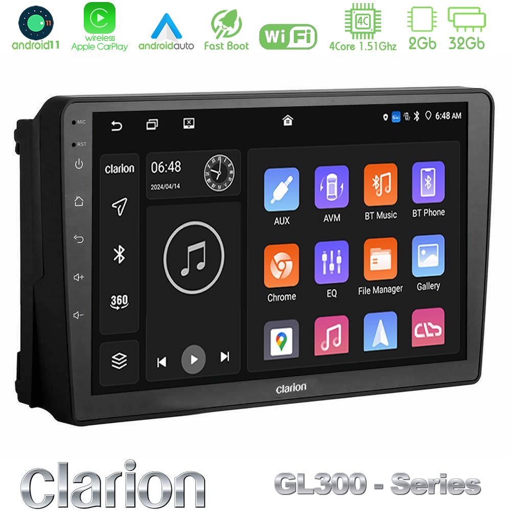 clarion_gl3_fd148n Clarion GL300 Series 4Core Android11 2+32GB Ford 2007-> Navigation Multimedia Tablet 9" Με Carplay & Android Auto - Image 1