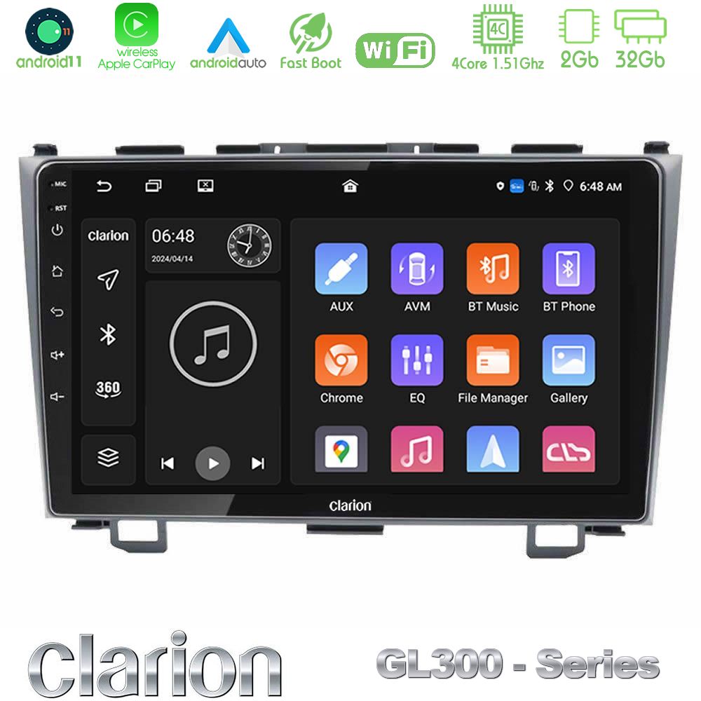 clarion_gl3_hd0110 Clarion GL300 Series 4Core Android11 2+32GB Honda CRV Navigation Multimedia Tablet 9" Με Carplay & Android Auto - Image 1