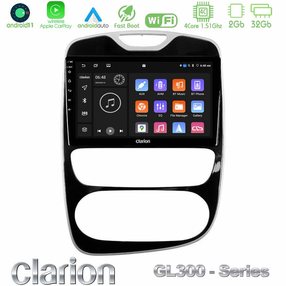 clarion_gl3_rn782 Clarion GL300 Series 4Core Android11 2+32GB Renault Clio 2016-2019 Navigation Multimedia Tablet 10" Με Carplay & Android Auto - Image 1