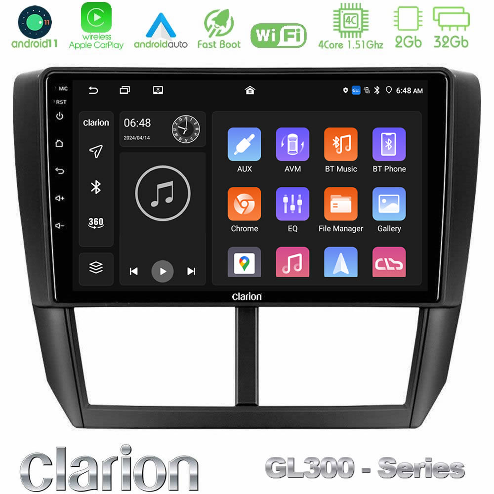 clarion_gl3_su0299 Clarion GL300 Series 4Core Android11 2+32GB Subaru Forester Navigation Multimedia Tablet 9" Με Carplay & Android Auto - Image 1