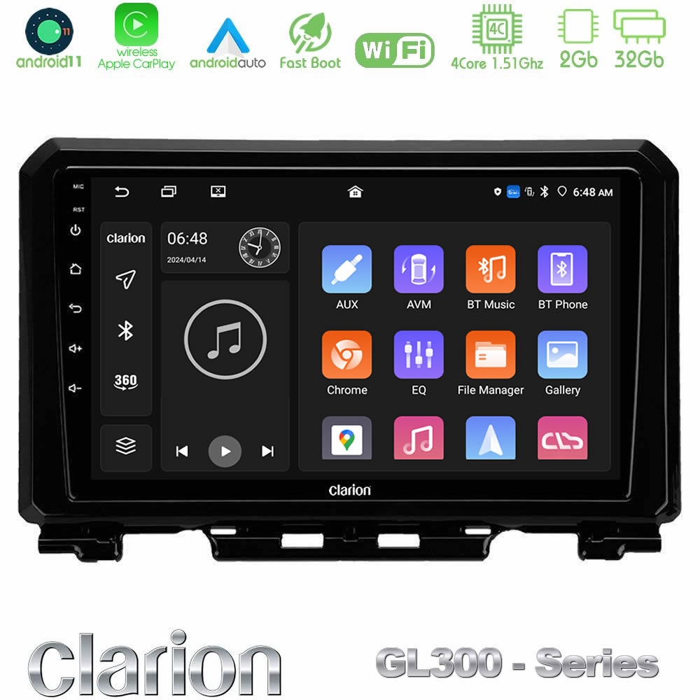 clarion_gl3_sz0546 Clarion GL300 Series 4Core Android11 2+32GB Suzuki Jimny 2018-2022 Navigation Multimedia Tablet 9" Με Carplay & Android Auto - Image 1