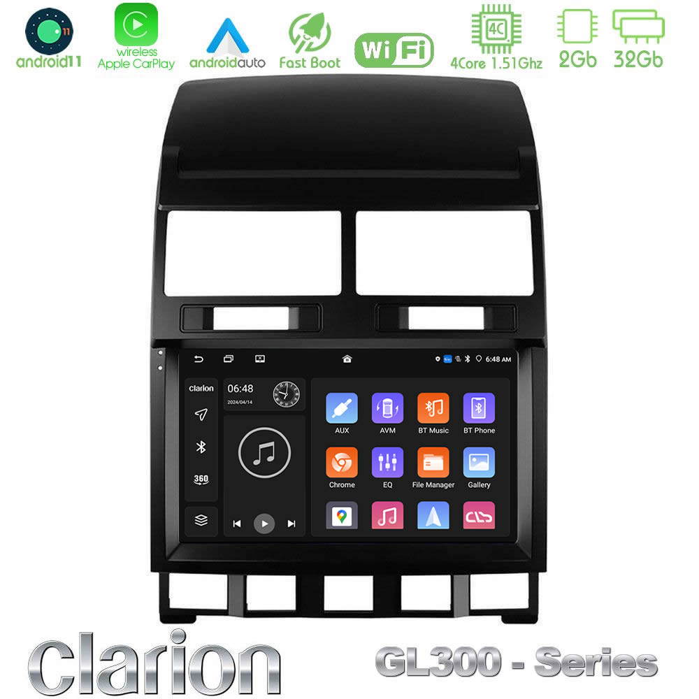 clarion_gl3_vw0849 Clarion GL300 Series 4Core Android11 2+32GB VW Touareg 2002 – 2010 Navigation Multimedia Tablet 9" Με Carplay & Android Auto - Image 1