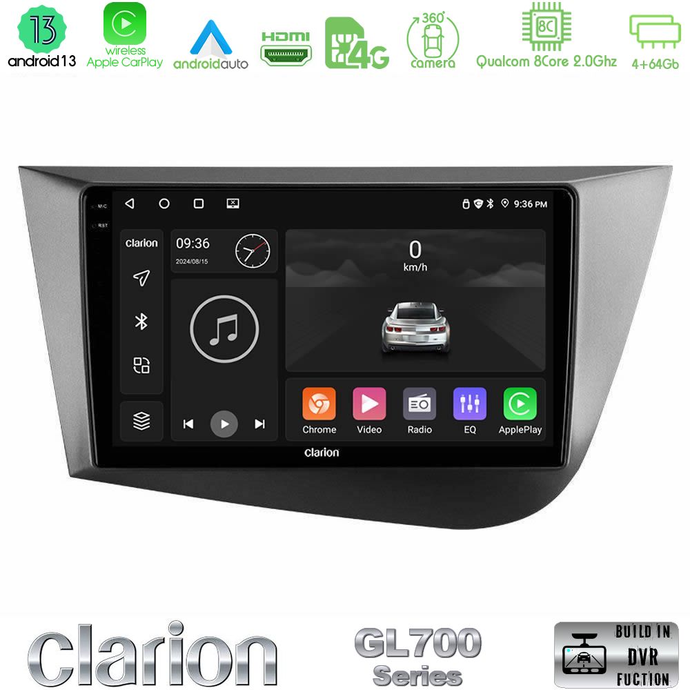 clarion_gl7_st0839 Clarion GL700 Series 8Core Android13 4+64GB Seat Leon Navigation Multimedia Tablet 9" Με Carplay & Android Auto - Image 1