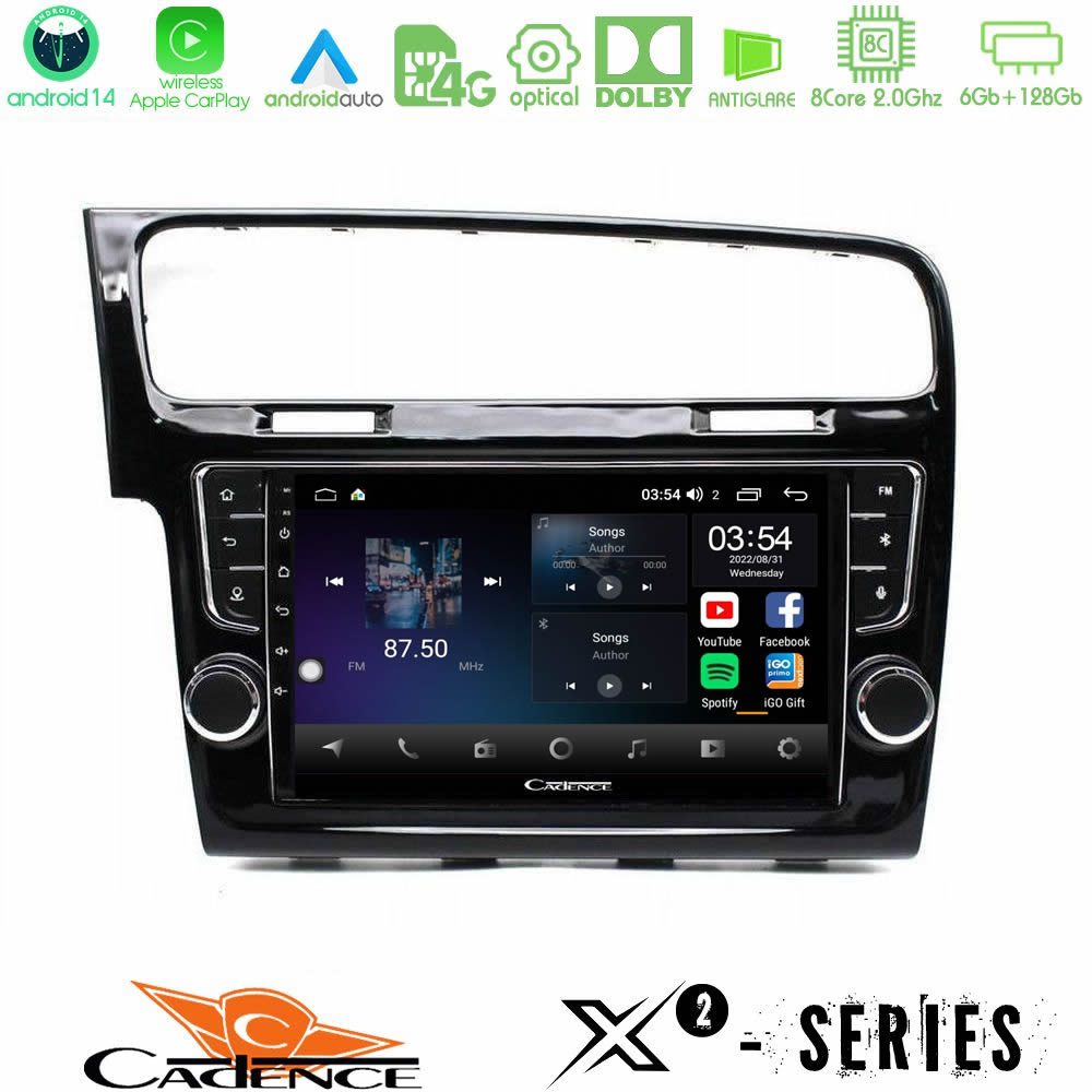 cadence_x2_vw1381 Cadence X2 Series 8Core Android14 6+128GB VW GOLF 7 Navigation Multimedia Tablet 9" (OEM Look) - Image 1