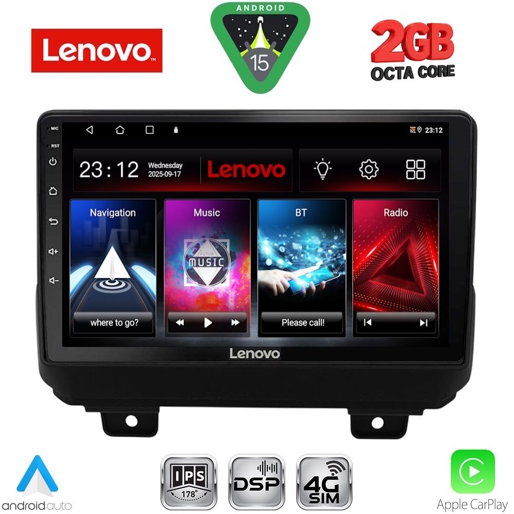 LVF5298_15 LENOVO LVF 5298_CPA (9inc) MULTIMEDIA TABLET for JEEP WRANGLER mod. 2018-2026 - Image 1