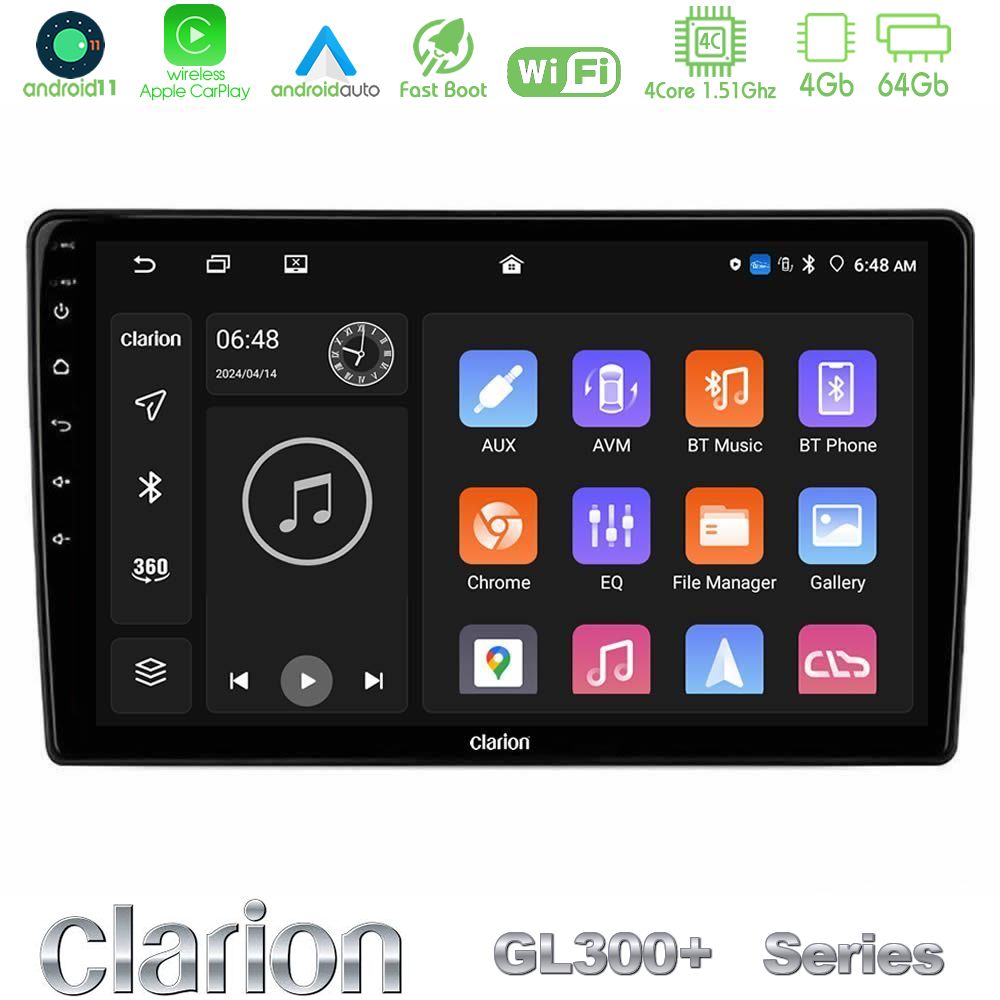 clarion_gl34_ar1856 Clarion GL300+ Series 4Core Android11 4+64GB Alfa Romeo Giulietta 2014-2021 Navigation Multimedia Tablet 10" - Image 1