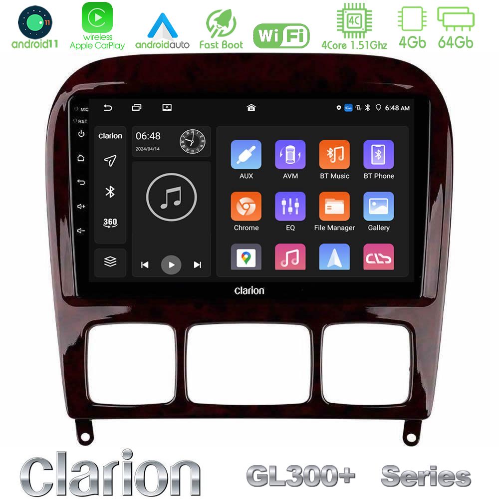 clarion_gl34_mb0765 Clarion GL300+ Series 4Core Android11 4+64GB Mercedes S Class 1999-2004 (W220) Navigation Multimedia Tablet 9" - Image 1