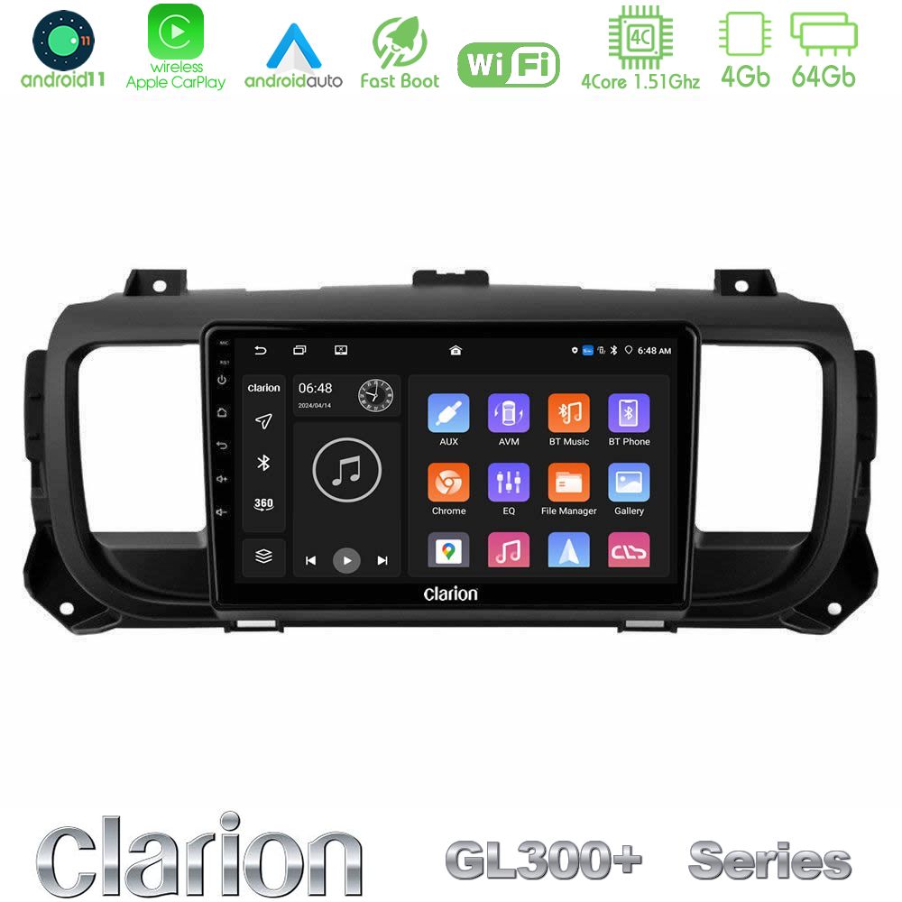 clarion_gl34_pg0950 Clarion GL300+ Series 4Core Android11 4+64GB Citroen/Peugeot/Opel/Toyota Navigation Multimedia Tablet 9" - Image 1