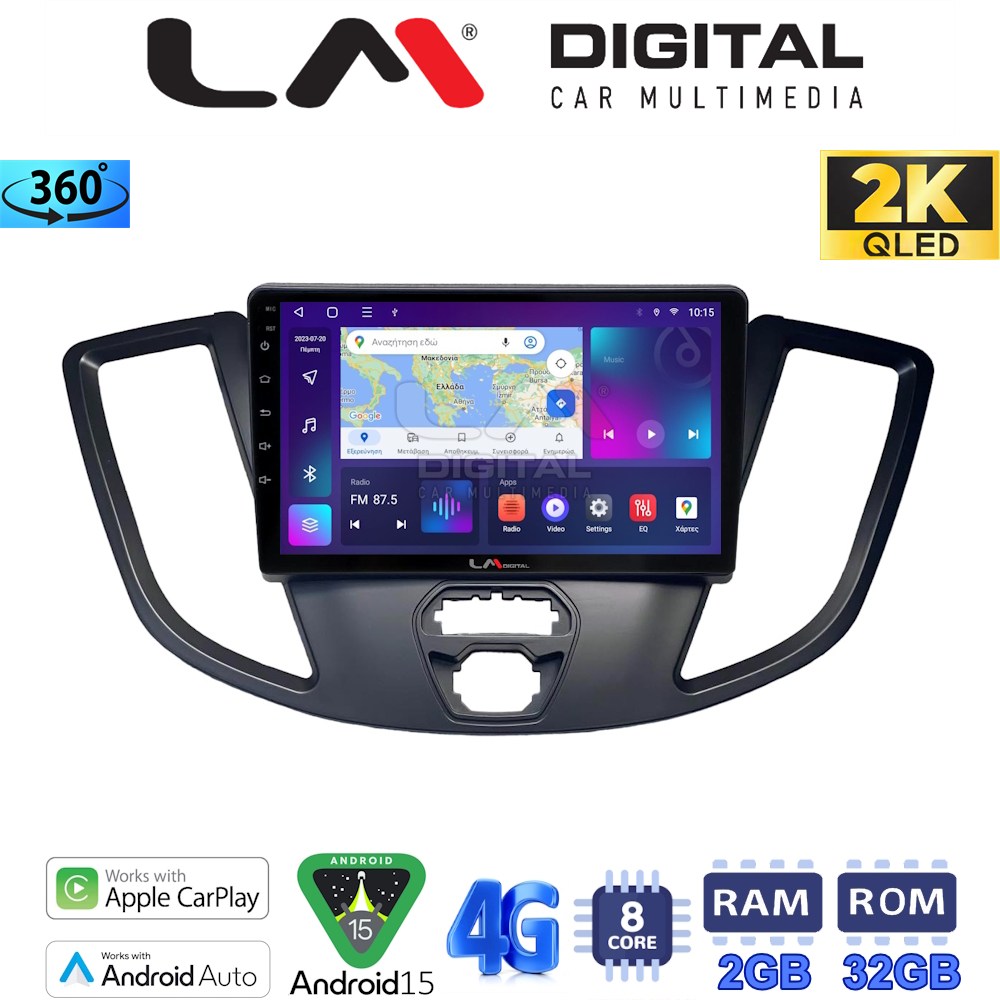 LMZB8758 LM Digital - LM ZB8758 GPS Οθόνη OEM Multimedia Αυτοκινήτου για Ford Transit 2013 > 2018 (CarPlay/AndroidAuto/BT/GPS/WIFI/GPRS) - Image 1