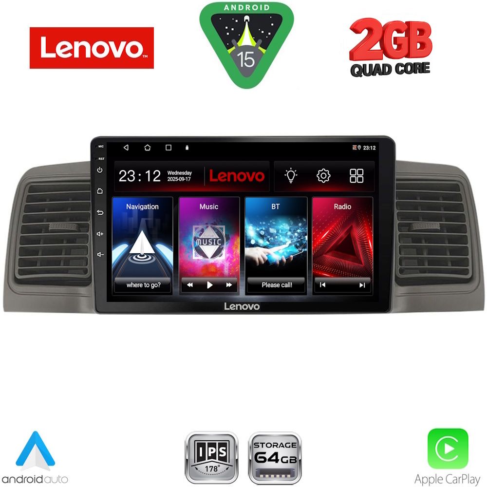 LVD2712GR_15 LENOVO LVD 2712GR_CPA (9inc) MULTIMEDIA TABLET for TOYOTA COROLLA mod. 2001-2006 (GREY) - Image 1