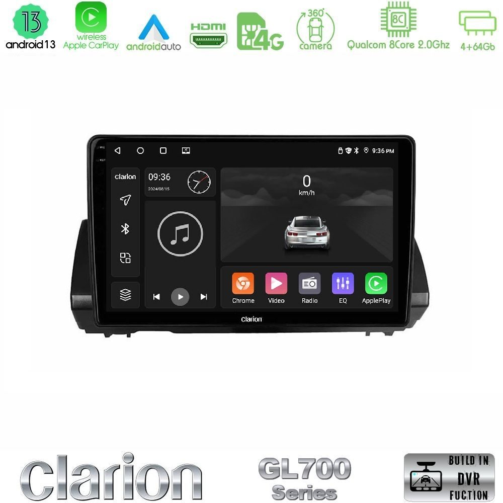 clarion_gl7_dc1110 Clarion GL700 Series 8Core Android13 4+64GB Dacia Sandero/Logan/Jogger 2022-> Navigation Multimedia Tablet 9" Με Carplay & Android Auto - Image 1