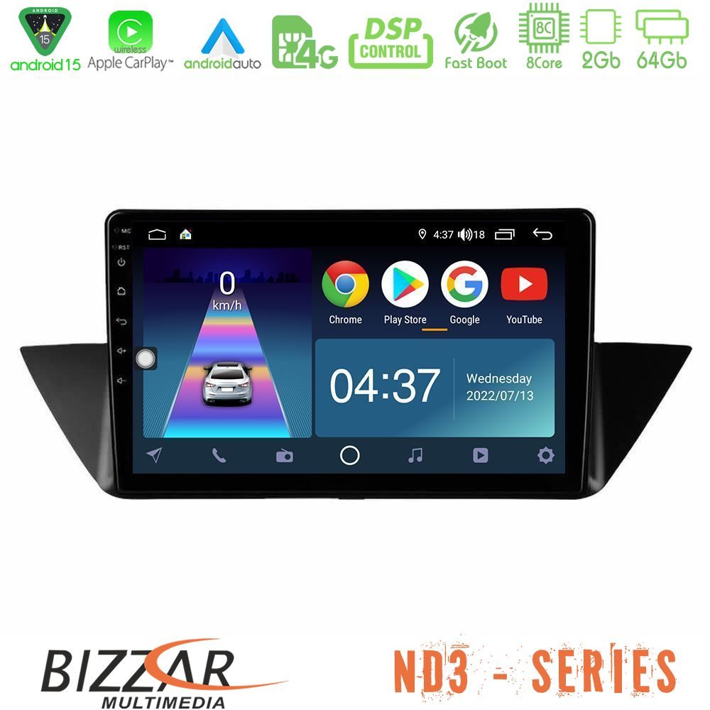 bizzar_nd3_bm0846 Bizzar ND3 Series 8Core Android15 2+64GB BMW Χ1 E84 Navigation Multimedia Tablet 10" - Image 1