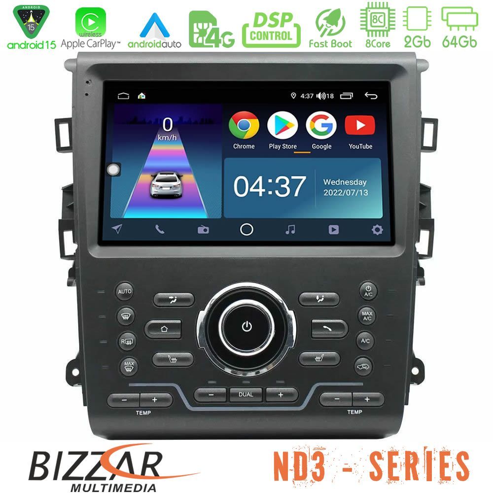 bizzar_nd3_fd3004 Bizzar ND3 Series 8Core Android15 2+64GB Ford Mondeo 2014-2021 Navigation Multimedia Tablet 9" - Image 1