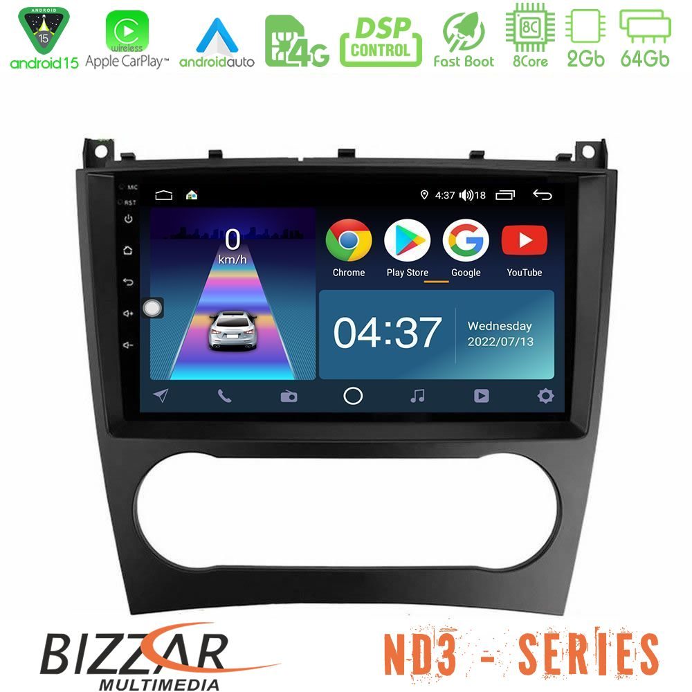 bizzar_nd3_mb0926 Bizzar ND3 Series 8Core Android15 2+64GB Mercedes W203 Facelift Navigation Multimedia Tablet 9" - Image 1